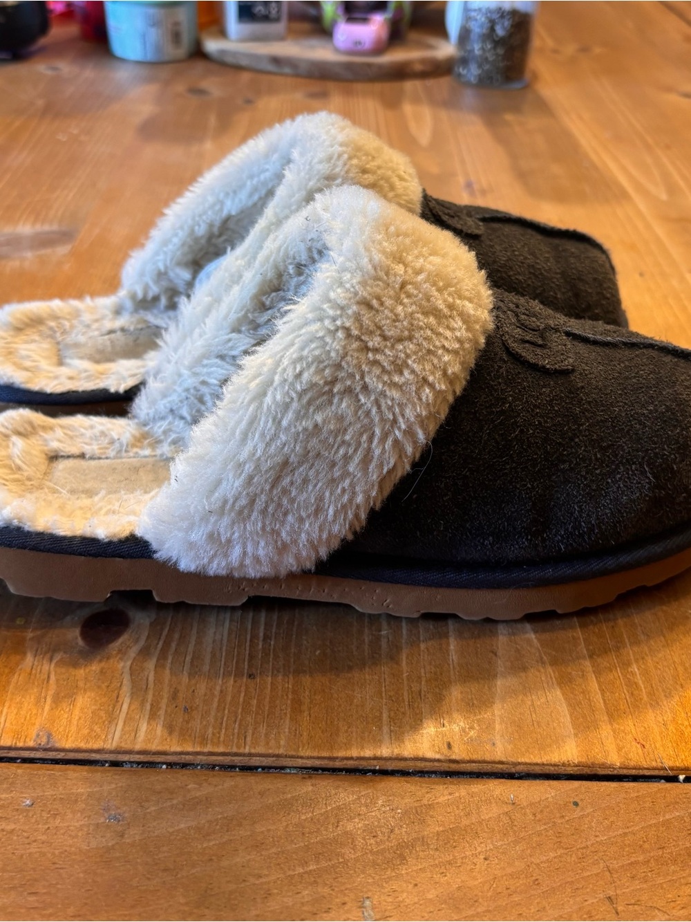 UGG womens Scuffette 11 suede shearling fur mule slide slippers blue 9 - Picture 4 of 6
